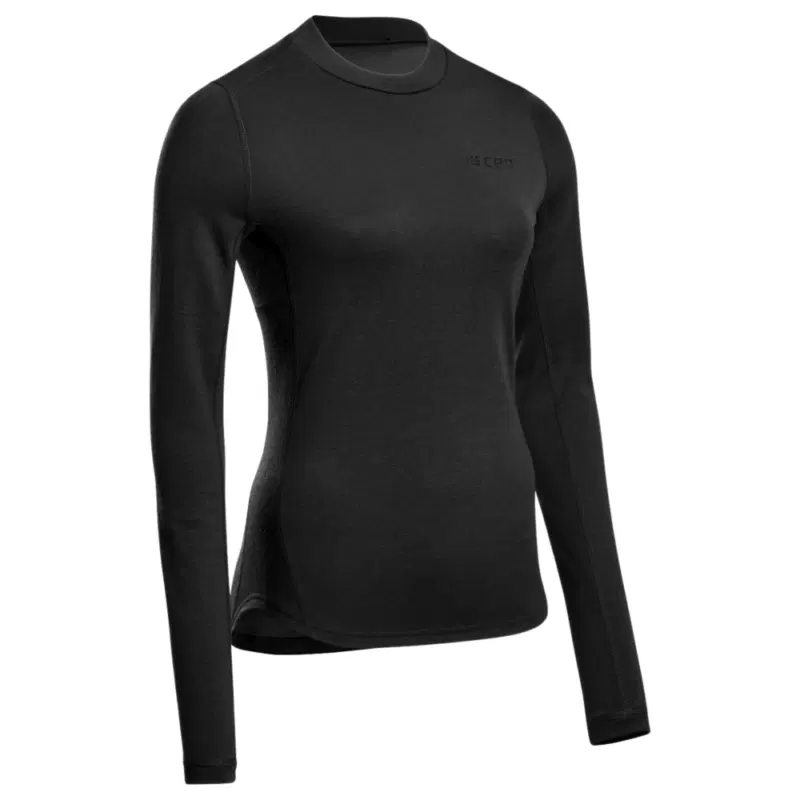 CEP COLD WEATHER MERINO LONG SLEEVE SHIRT (W) Футболка утепленная беговая с длинным рукавом женская Черный