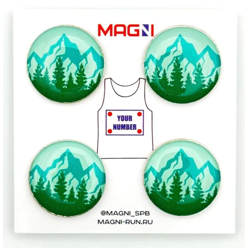Magni ГОРЫ ЗЕЛЕНЫЕ Магнитные держатели спортивных номеров