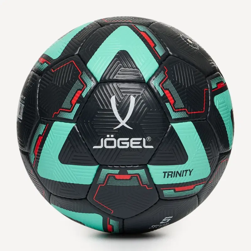 Jögel TRINITY №5 2025 Мяч футбольный Черный/Мятный