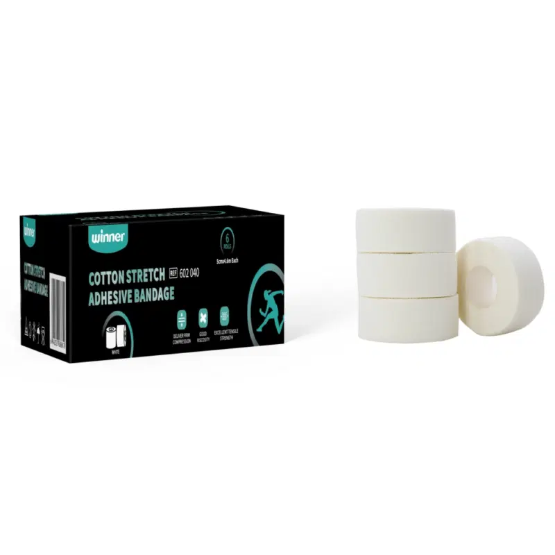 Winner COTTON STRETCH ADHESIVE BANDAGE 7,5см x 4,6м Тейп спортивный Белый
