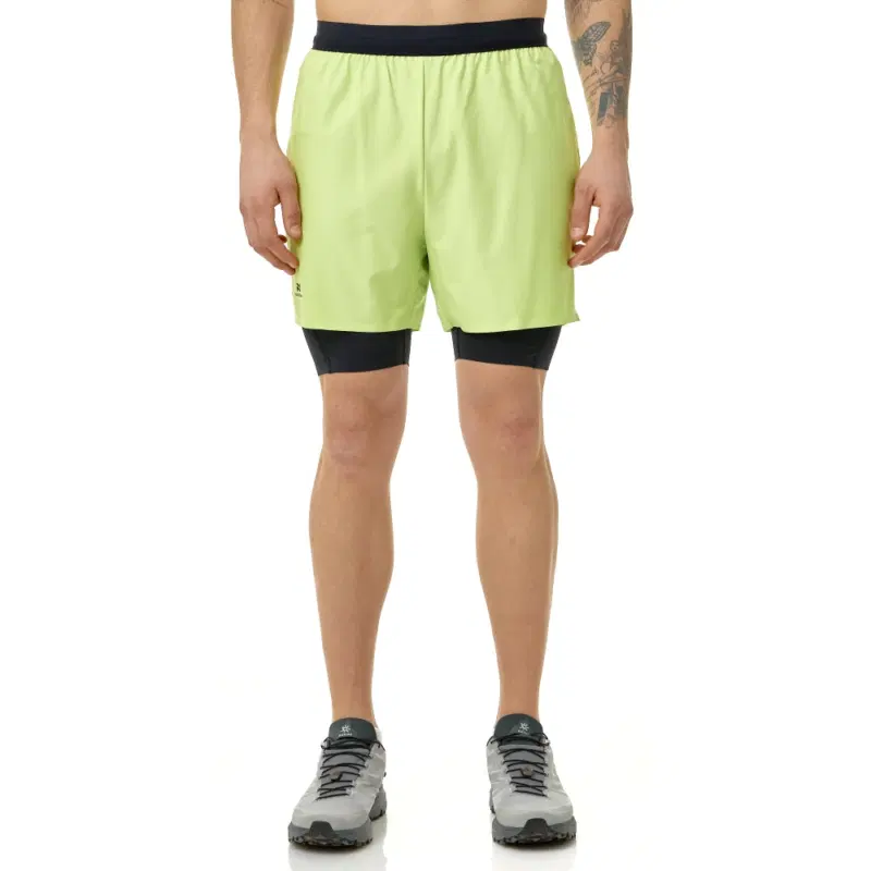 Nordski ROAD LIME/BLACK Шорты беговые 2 в 1 Салатовый/Черный