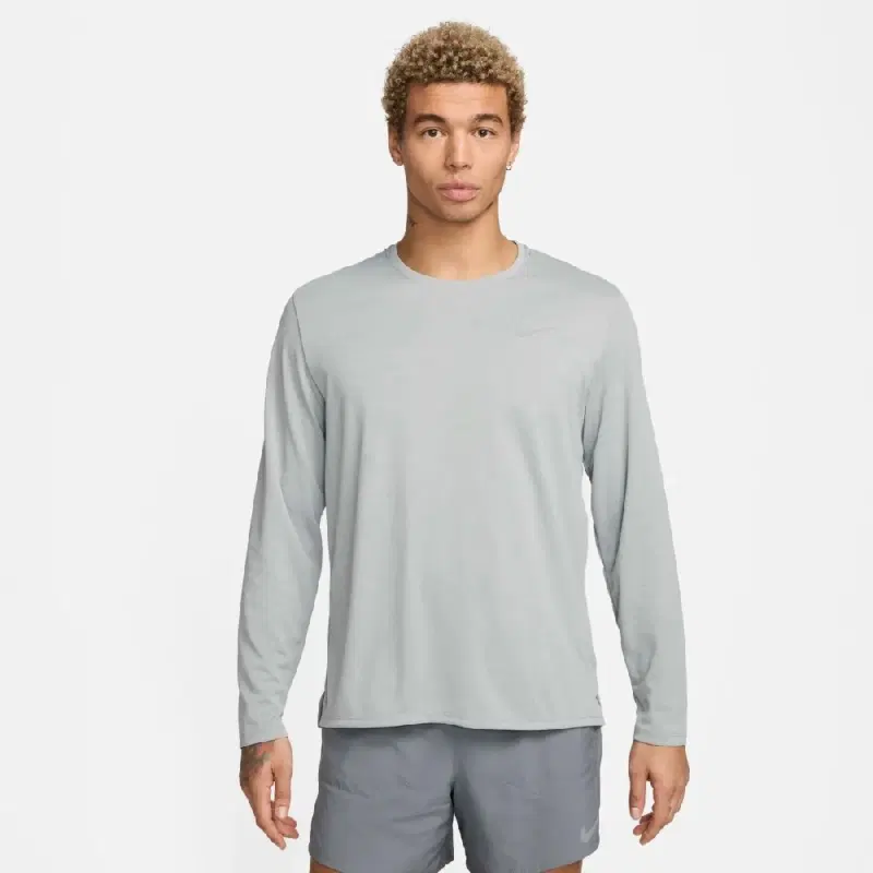 Nike MILER MEN'S DRY-FIT UV LONG-SLEEVE RUNNING TOP Лонгслив беговой Серый
