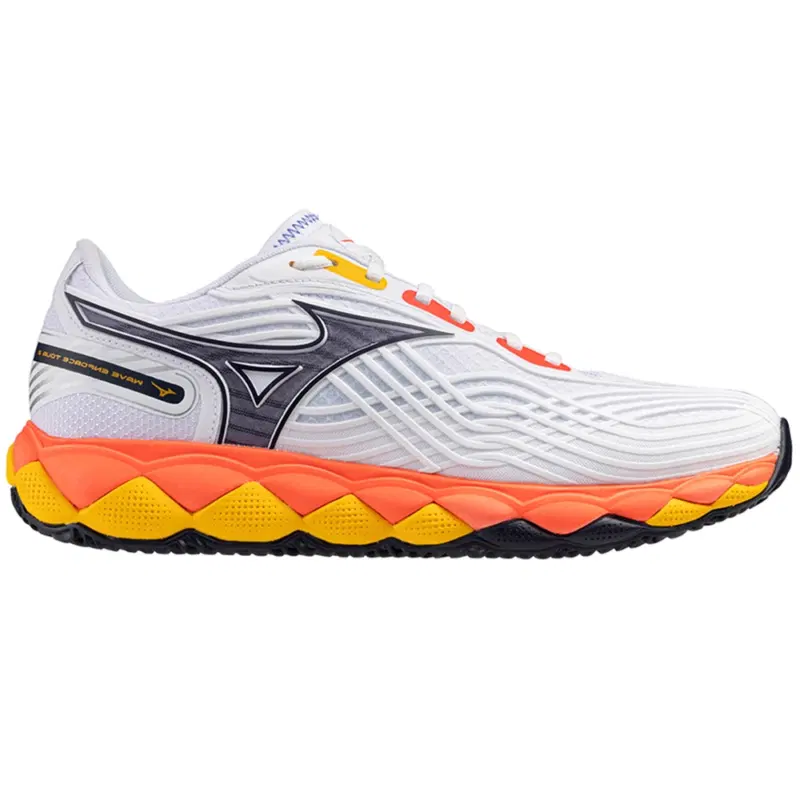 Mizuno WAVE ENFORCE TOUR 2 CC Кроссовки теннисные Белый/Черный/Оранжевый