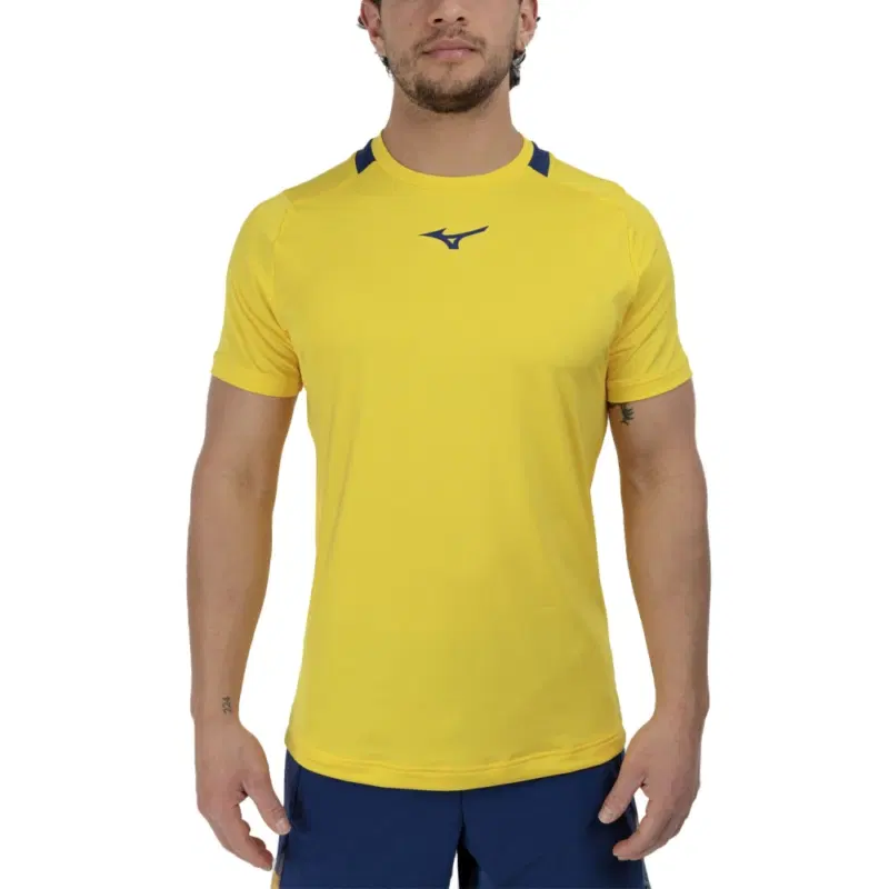 Mizuno LOGO T-SHIRT Футболка теннисная Желтый/Синий