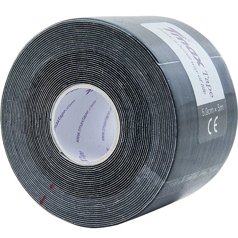 Tmax EXTRA STICKY BLACK 5см×5м Кинезиотейп Черный