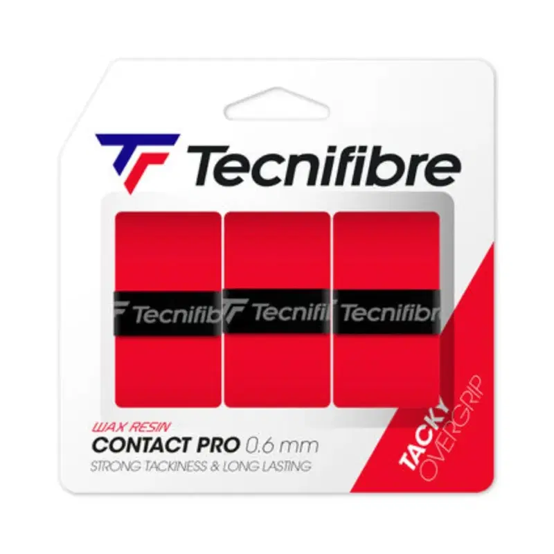 Tecnifibre CONTACT PRO 0.6mm ROUGE Овергрип (3 шт) Красный