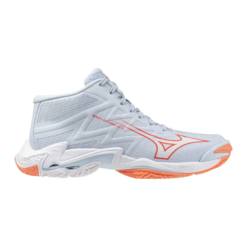 Mizuno WAVE LIGHTNING ELITE MID (W) Кроссовки волейбольные женские Голубой/Коралловый