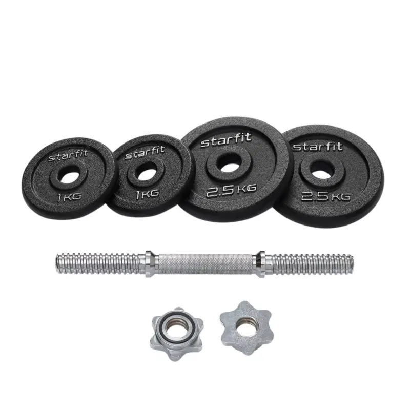 Starfit DB-715 8 КГ Гантель разборная чугунная в коробке Черный