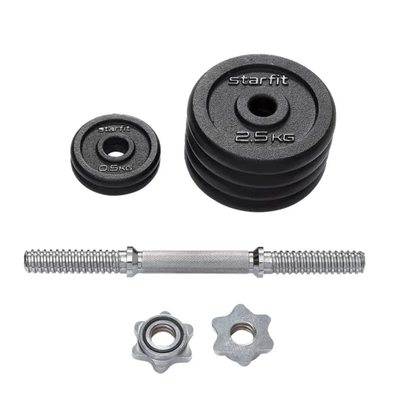 Starfit DB-715 12 КГ Гантель разборная чугунная в коробке Черный