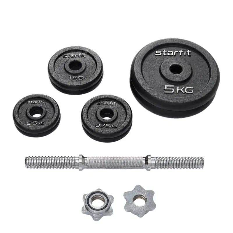 Starfit DB-715 14 КГ Гантель разборная чугунная в коробке Черный