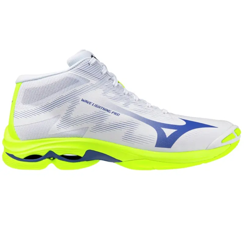 Mizuno WAVE LIGHTNING PRO MID Кроссовки волейбольные Белый/Синий/Желтый
