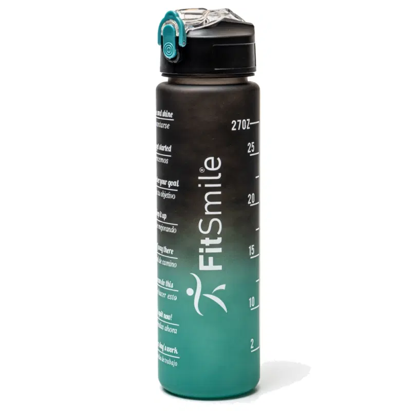 FitSmile 8705003 Бутылка для воды 750мл Черный/Зеленый