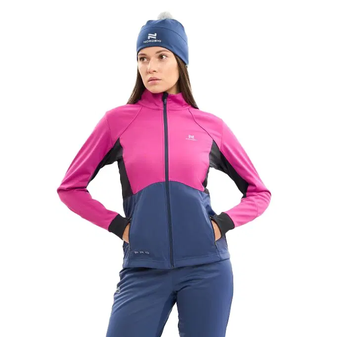 Nordski PRO (W) FUCHSIA/BLUE Куртка спортивная женская Розовый/Темно-синий