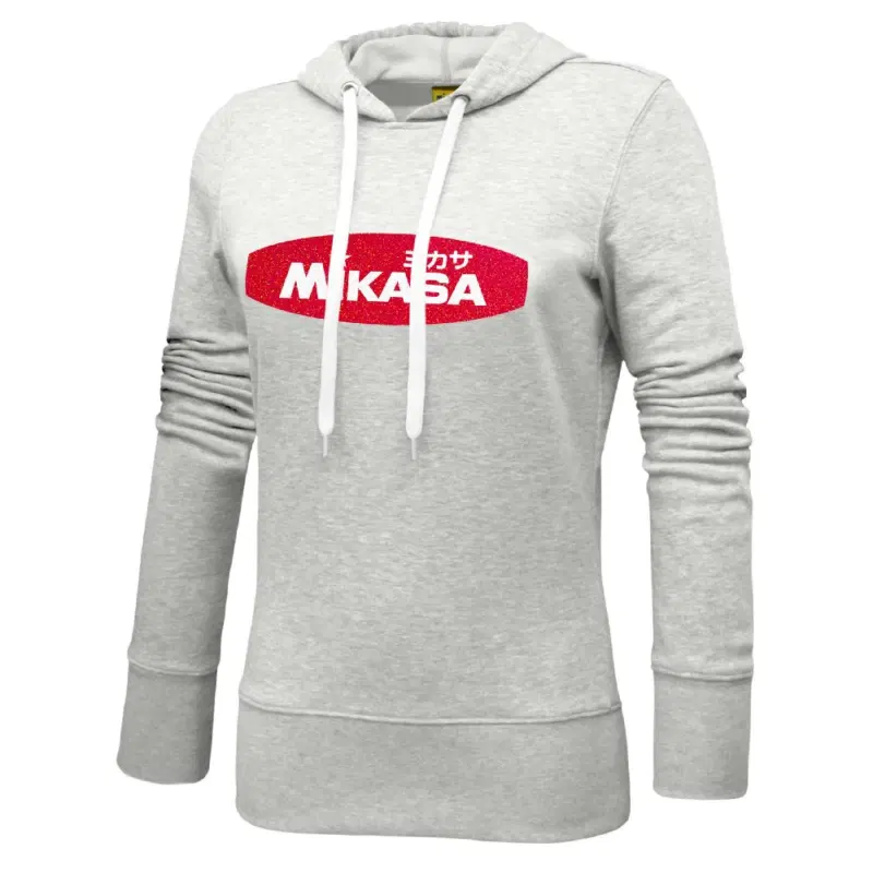 Mikasa LADY Толстовка спортивная с капюшоном женская Серый/Красный
