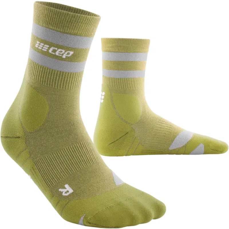 CEP HIKING 80S MID CUT COMPRESSION SOCKS Компрессионные носки Салатовый/Серый