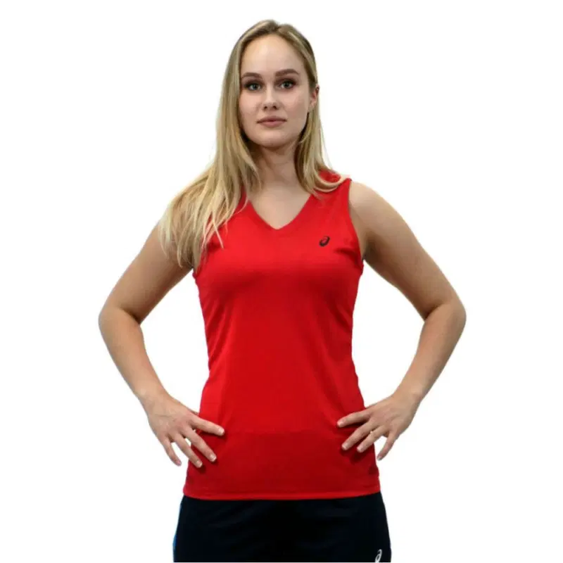 Asics SS TEE INDOOR (W) Футболка игровая волейбольная женская Красный