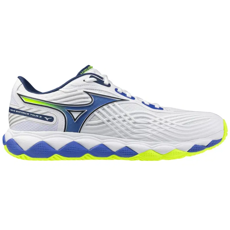 Mizuno WAVE ENFORCE TOUR 2 AC Кроссовки теннисные Белый/Синий/Салатовый