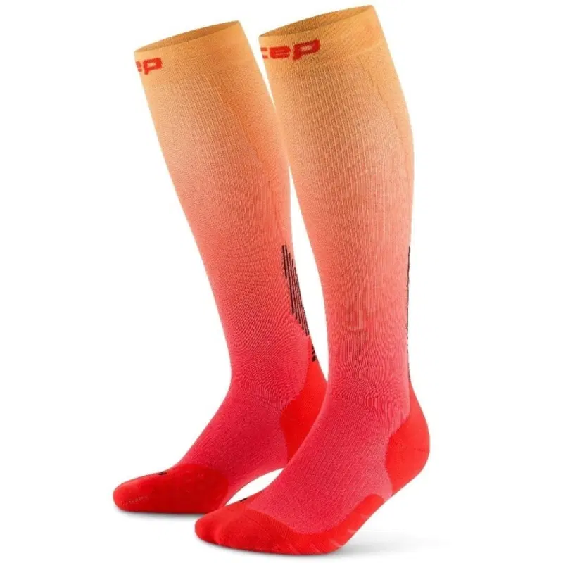 CEP CORE RUN EDT. GRADIENT TALL COMPRESSION SOCKS 5.0 (W) Компрессионные гольфы женские Оранжевый/Красный