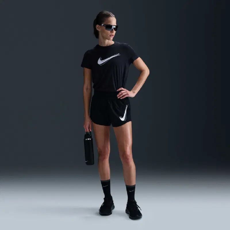 Nike ONE DRI-FIT MID-RISE BRIEF-LINED RUNNING SHORTS (W) Шорты беговые женские Черный