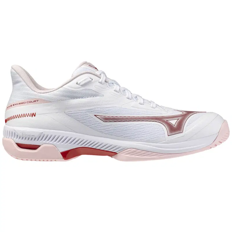 Mizuno WAVE EXCEED COURT AC (W) Кроссовки теннисные женские Белый/Красный