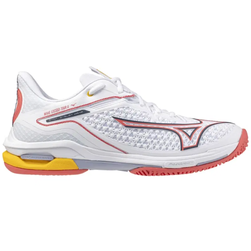 Mizuno WAVE EXCEED TOUR 6 AC (W) Кроссовки теннисные женские Белый/Красный