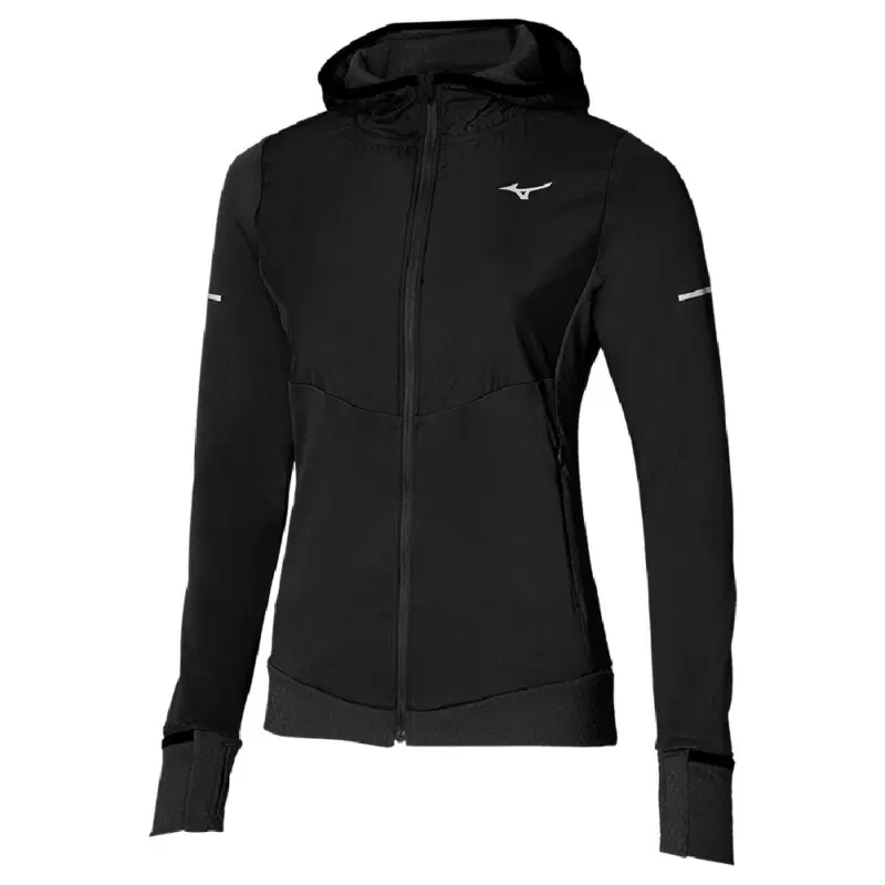 Mizuno WARMALITE HYBRID (W) Утепленный лонгслив с капюшоном женский Черный