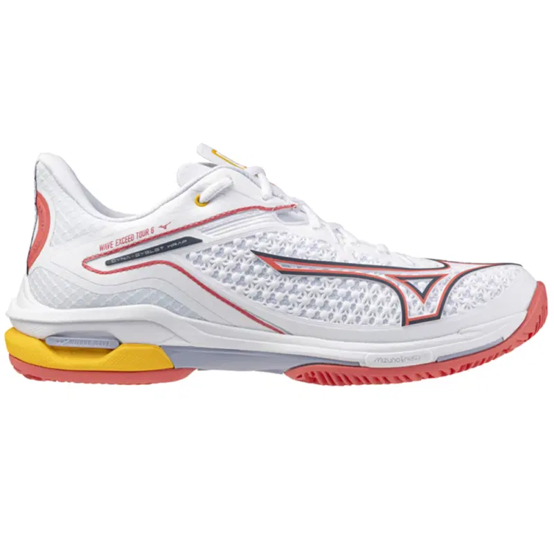 Mizuno WAVE EXCEED TOUR 6 CC (W) Кроссовки теннисные женские Белый/Темно-синий/Красный