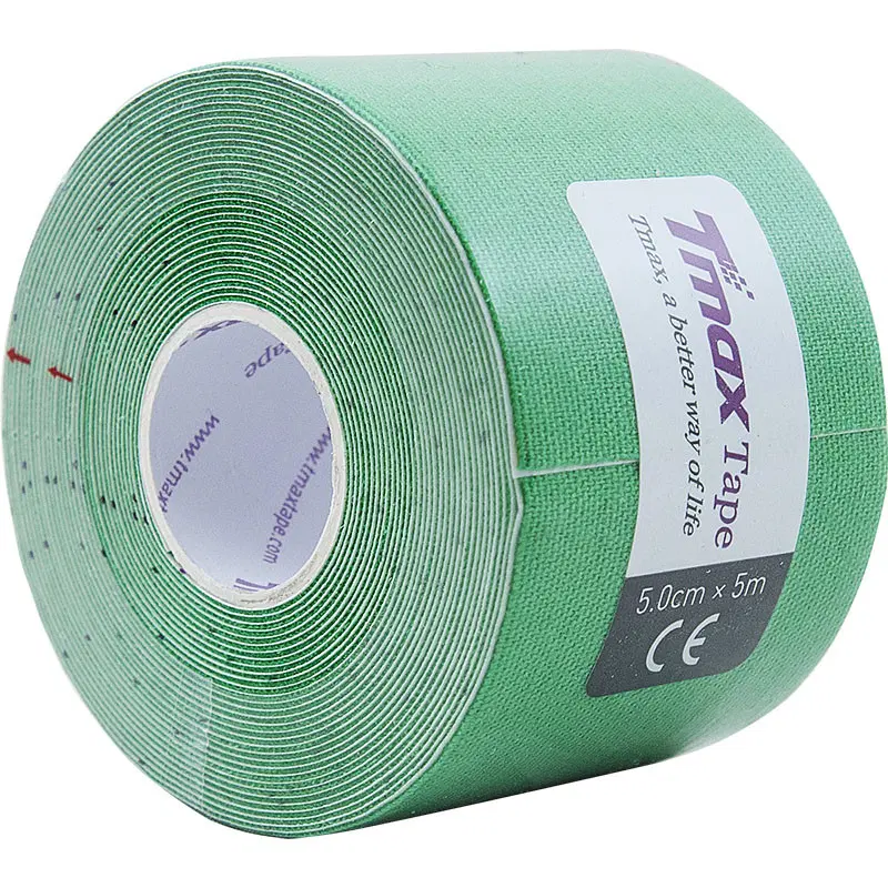Tmax EXTRA STICKY GREEN 5см×5м Кинезиотейп Зеленый