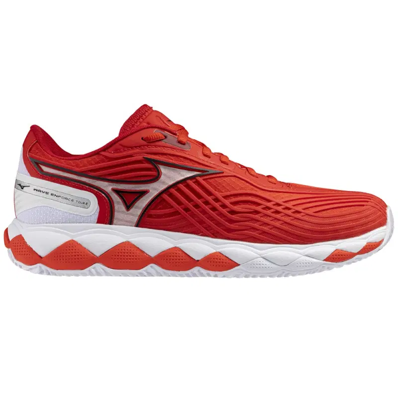 Mizuno WAVE ENFORCE TOUR 2 CC Кроссовки теннисные Красный/Белый