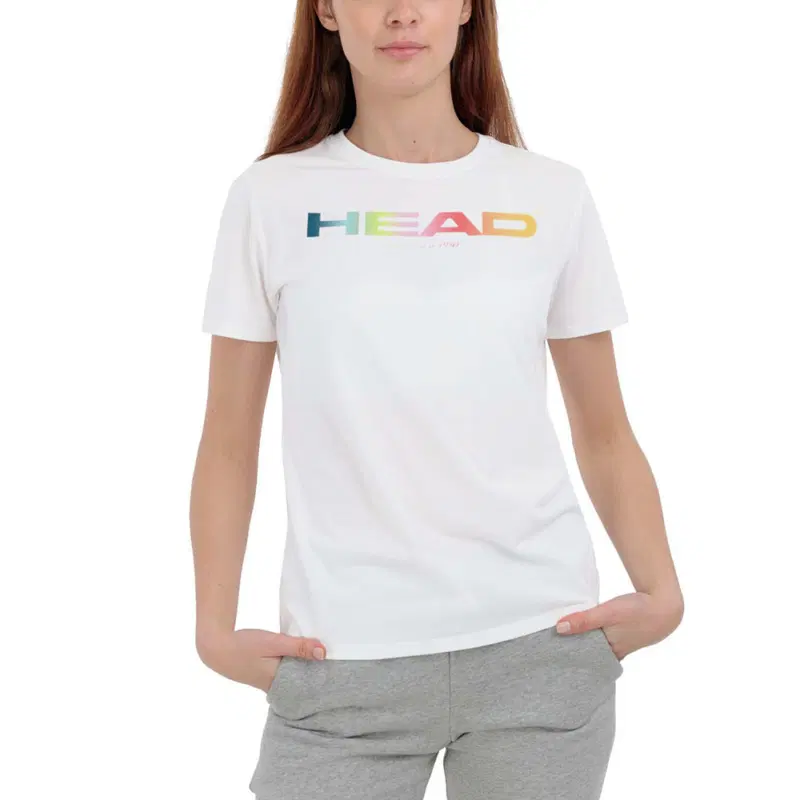 Head RAINBOW T-SHIRT (W) Футболка теннисная женская Белый