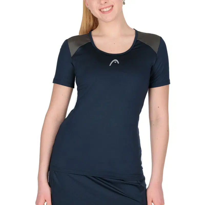 Head CLUB 22 T-SHIRT (W) Футболка теннисная женская Темно-синий