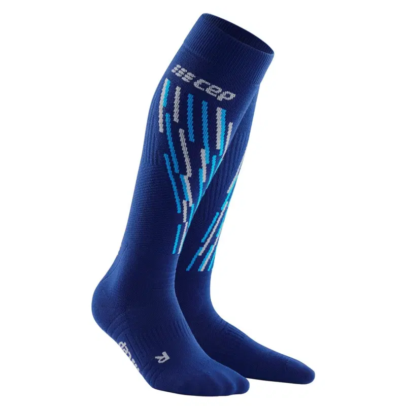 CEP SKI THERMO TALL COMPRESSION SOCKS (W) Компрессионные гольфы для катания на лыжах женские Темно-синий/Голубой