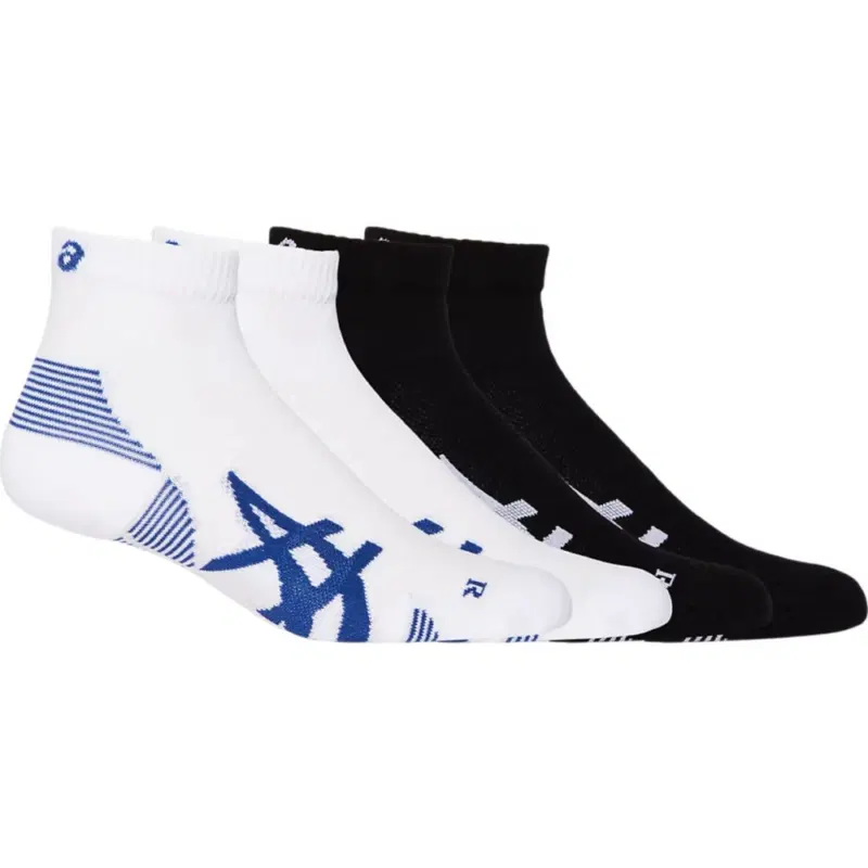 Asics 2PPK CUSHIONING RUN QUARTER SOCK Носки беговые (2 пары) Черный/Белый/Синий