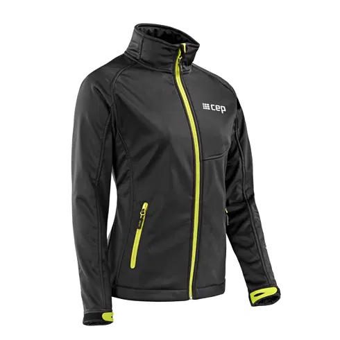 CEP SOFTSHELL JACKET (W) Ветровка беговая женская Черный/Зеленый
