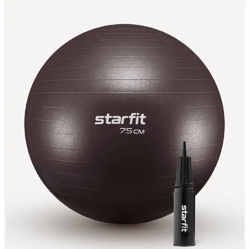 Starfit GB-111, 75 СМ, 1200 Г Фитбол антивзрыв с насосом Кофейный