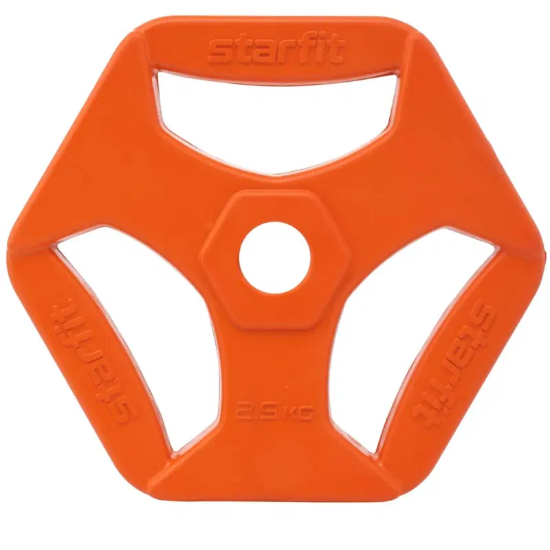 Starfit BB-205 2,5 КГ Диск обрезиненный с хватами, d=26 мм