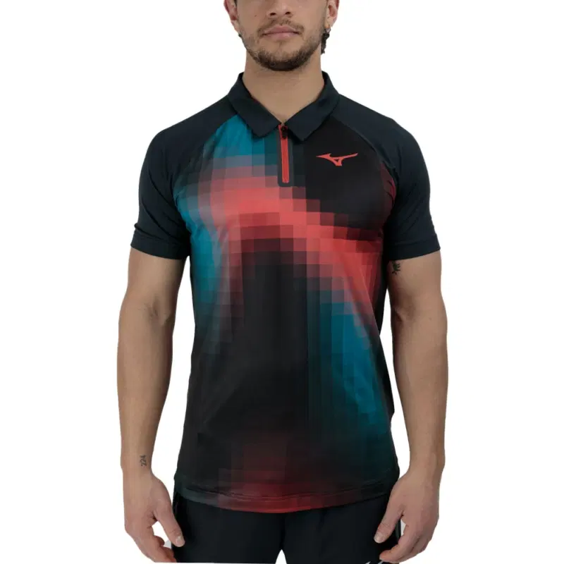 Mizuno FRONTIER SHADOW POLO Поло теннисное Черный/Мультицвет