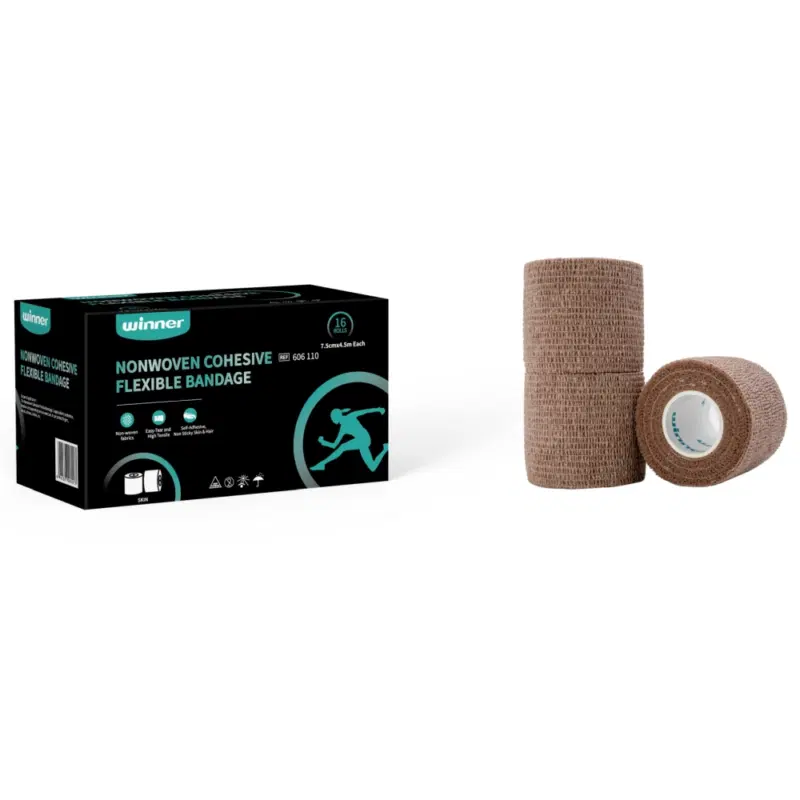 Winner NONWOVEN COHESIVE FLEXIBLE BANDAGE 7,5см x 4,6м Тейп спортивный Бежевый