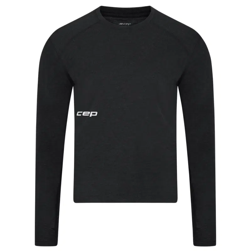 CEP CORE RUN MERINO LONG SLEEVE SHIRT Футболка утепленная беговая с длинным рукавом Черный