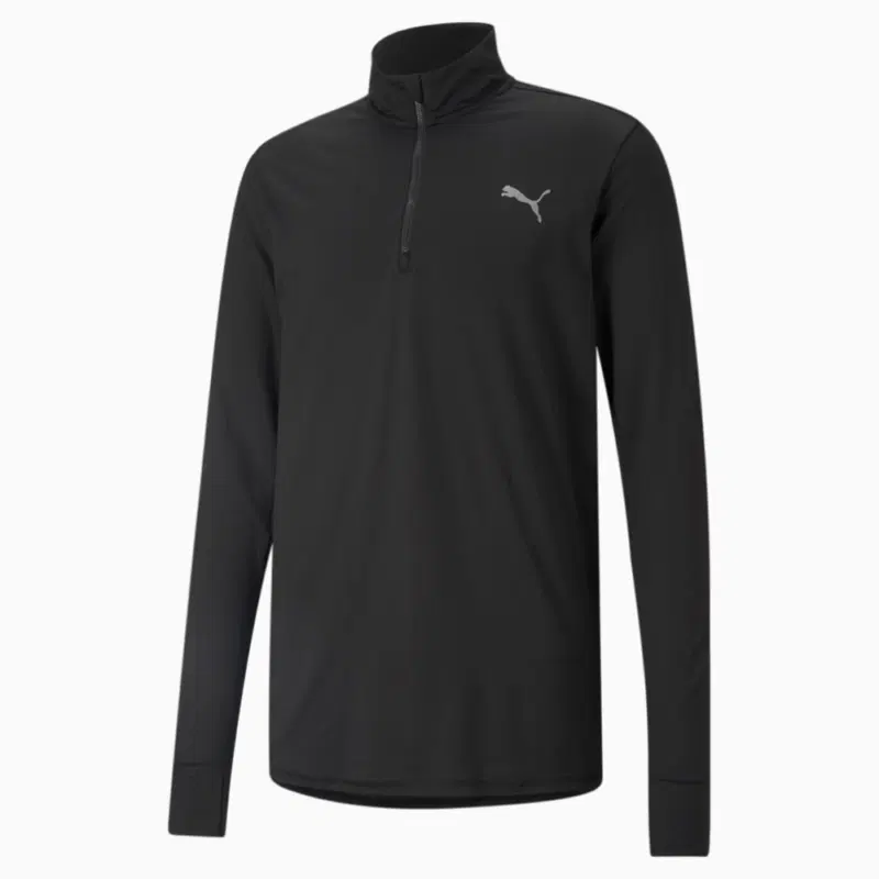 Puma VELOCITY CLOUDSPUN QUARTER-ZIP TOP Лонгслив Черный
