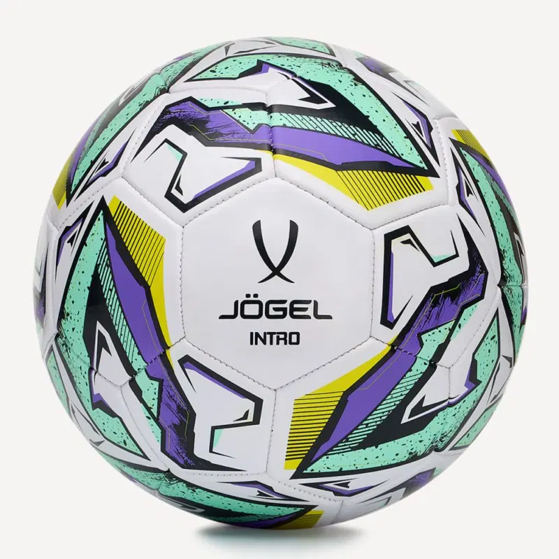 Jögel INTRO №4 2025 Мяч футбольный Белый/Зеленый/Фиолетовый