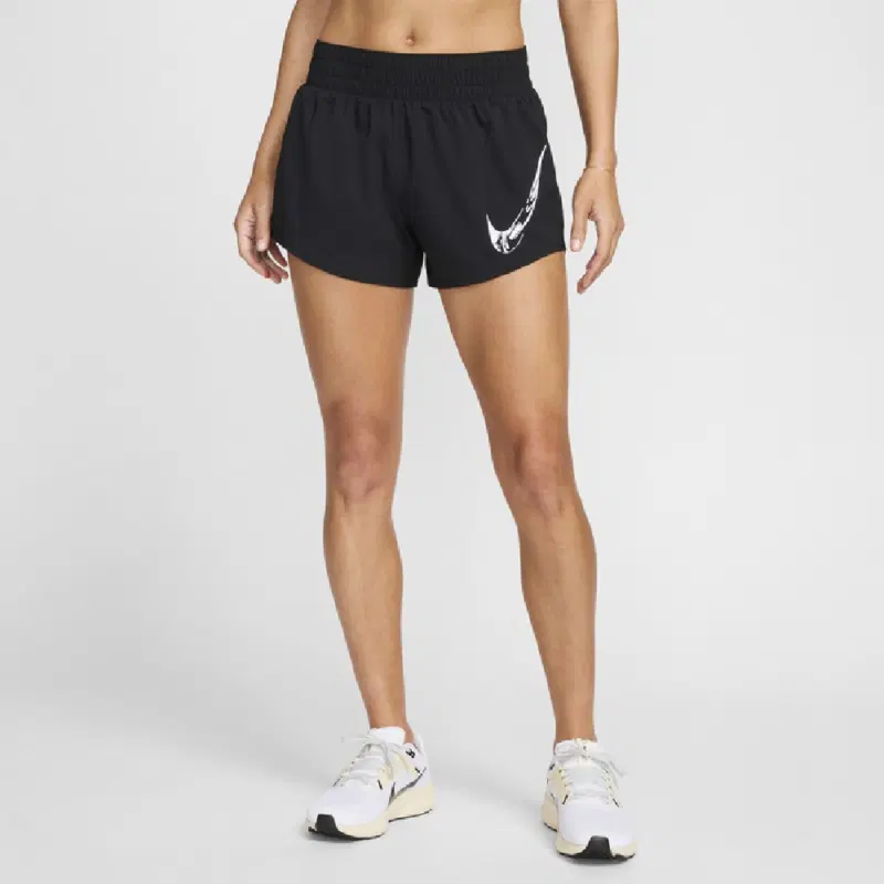 Nike ONEDRI-FIT MID-RISE BRIEF-LINED GRAPHIC SHORTS (W) Шорты беговые женские Черный