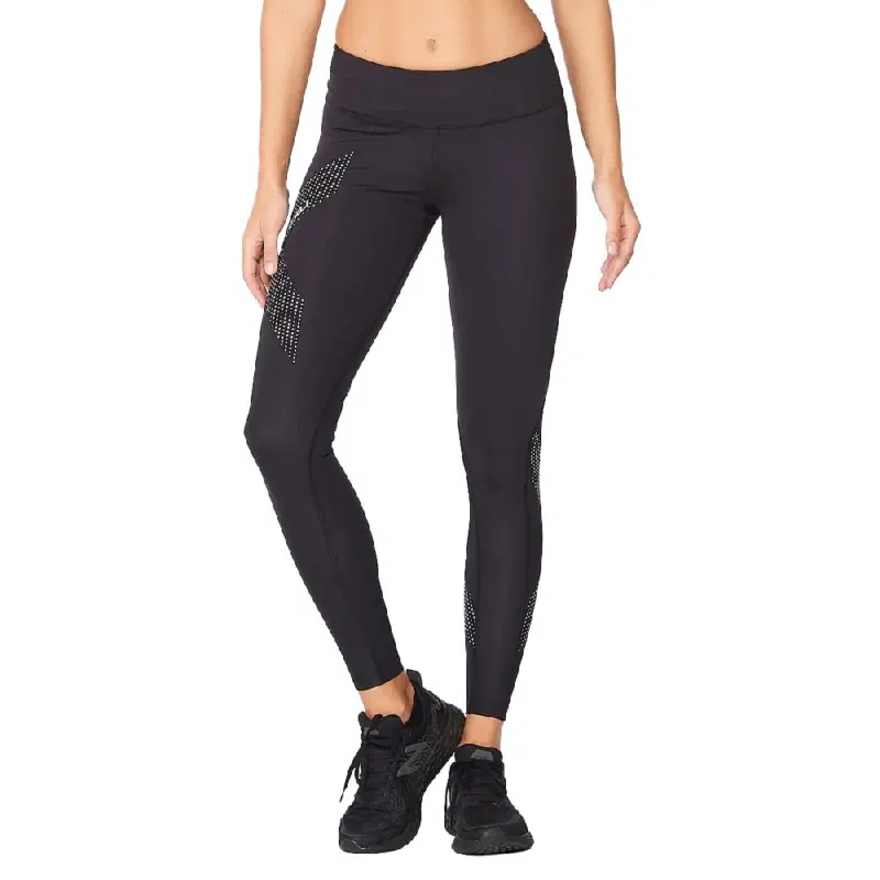 2XU MOTION MID-RISE COMPRESSION TIGHTS (W) Компрессионные тайтсы женские Черный