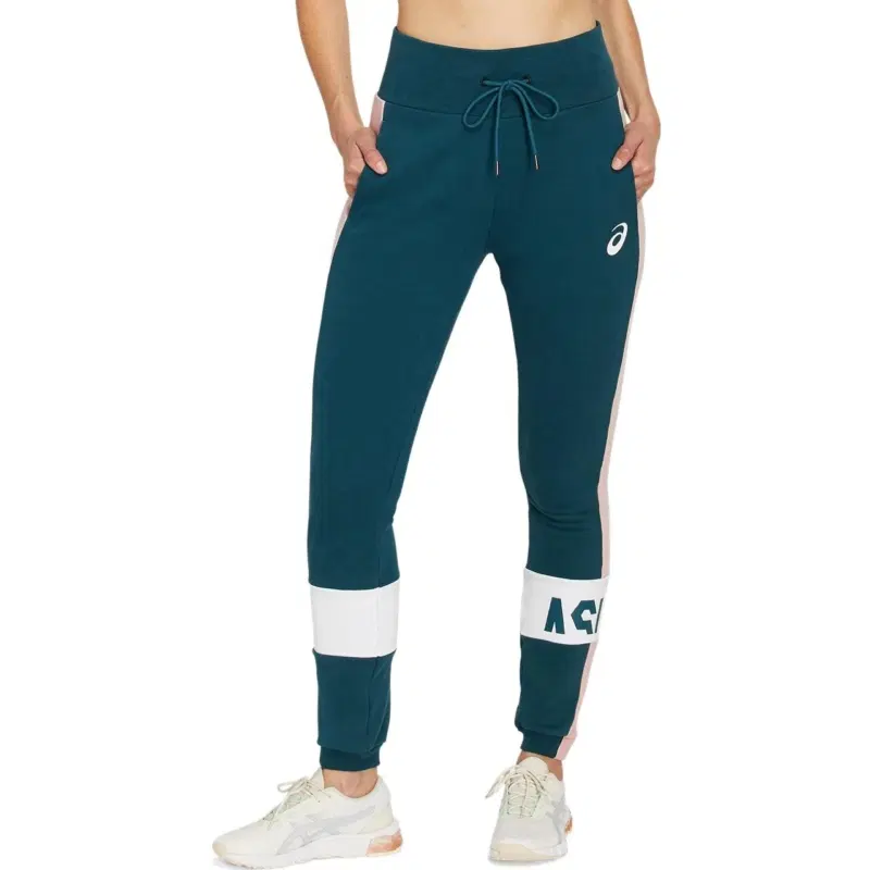 Asics COLORBLOCK PANT (W) Брюки спортивные женские Синий/Розовый