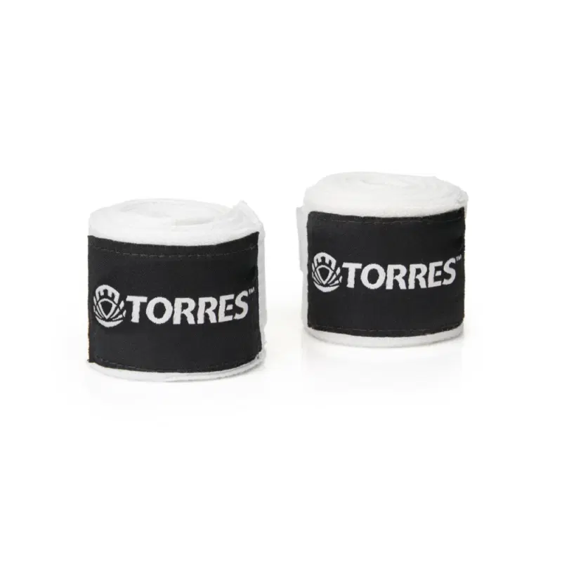 Torres PRL62018 Бинт боксерский 2,5м Белый/Черный