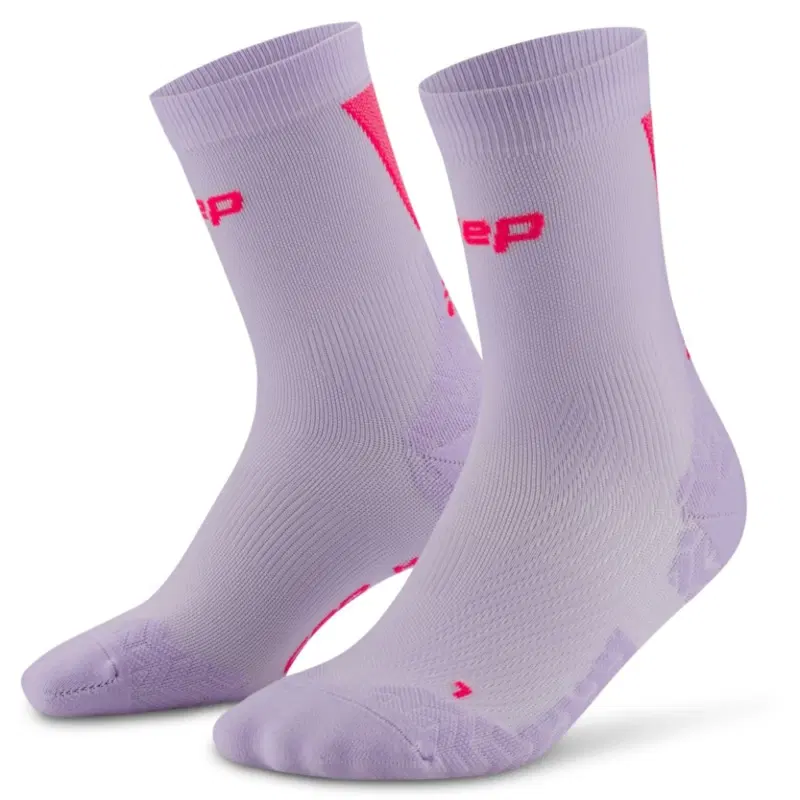 CEP ULTRALIGHT COMPRESSION SHORT SOCKS (W) Компрессионные ультратонкие носки для бега женские Фиолетовый/Розовый
