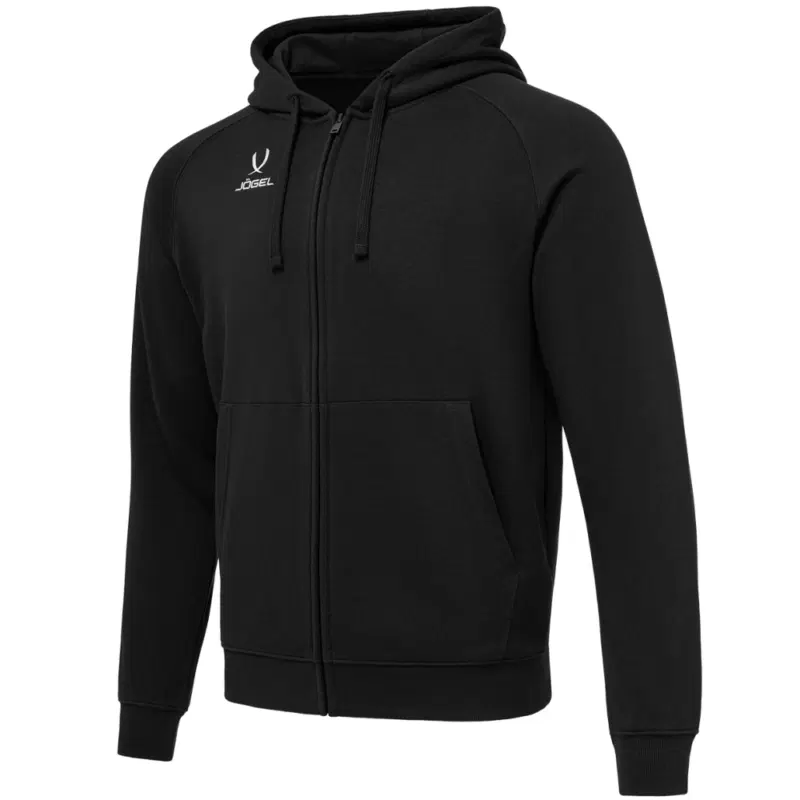 Jogel ESSENTIAL CLUB REGLAN COTTON ZIP HOODIE Толстовка на молнии с капюшоном Черный