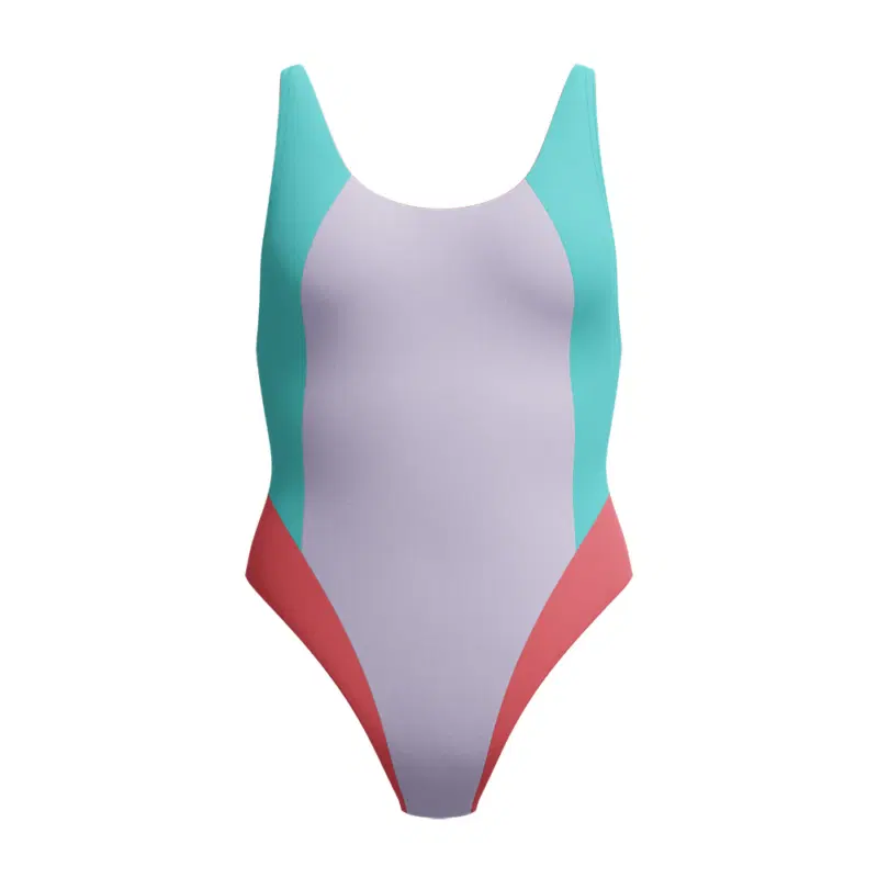 Speedo COLOURBLOCK 2.0 MUSCLEBACK Купальник Лиловый/Бирюзовый/Коралловый