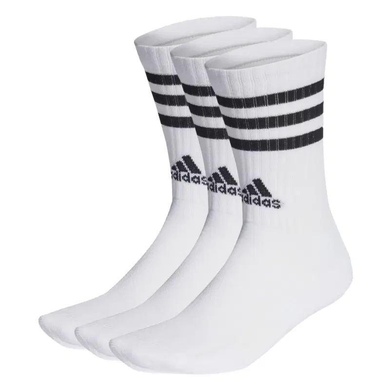 Adidas 3-STRIPES CUSHIONED CREW 3 P Носки высокие (3 пары) Белый/Черный