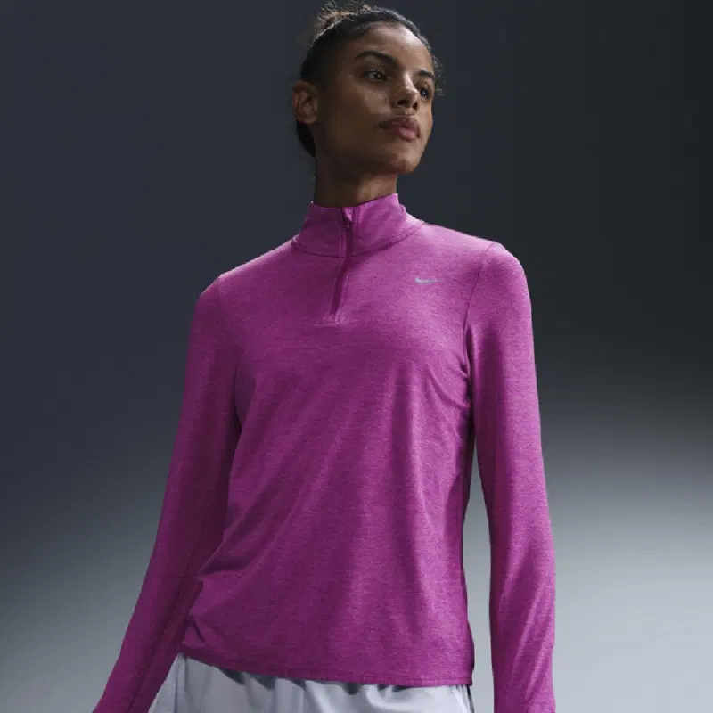 Nike SWIFT WOMEN'S UV PROTECTION 1/4 ZIP RUNNING TOP Лонгслив беговой женский Розовый